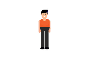Character in flat design style isolated. Flat character cartoon vector illustration.