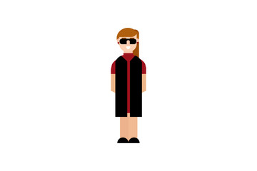 Character in flat design style isolated. Flat character cartoon vector illustration.