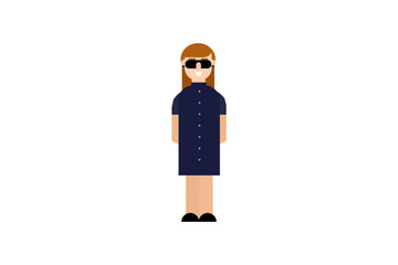 Character in flat design style isolated. Flat character cartoon vector illustration.