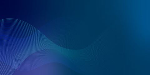 Abstract curve light line pattern with copy space dark blue background.