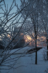 sunset in winter