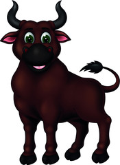 Cool Brown Bull Cartoon