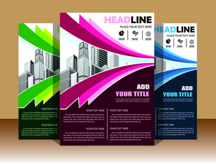    Brochure design, cover modern layout, annual report, poster, flyer in A4 with colorful triangles, geometric shapes for tech, science, market with light background