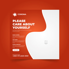 Covid-19 Coronavirus Square Flyer & Social Media Post  