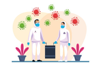 biohazard cleaning persons with covid19 particles