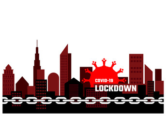 Obraz premium City lockdown due to Covid-19. Impact of the new coronavirus. Stay at home to fight the new coronavirus. Infectious disease prevention through social distancing. The coronavirus pandemic.