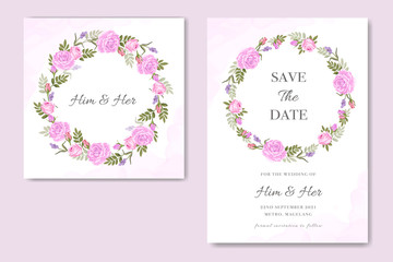 beautiful wedding card template with floral