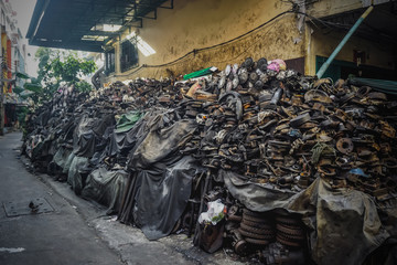 Bangkok scrap metal dump. Thailand