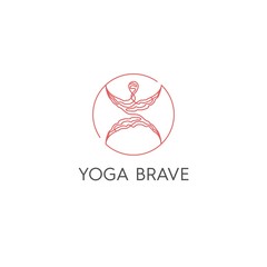 Line art balance yoga Illustration logo