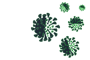 Coronavirus COVID-19 under the microscope, virus floating in a cellular environment , coronaviruses influenza background, viral disease epidemic, SARS-CoV, SARSCoV