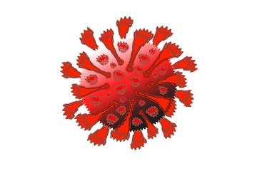 Coronavirus COVID-19 under the microscope, virus floating in a cellular environment , coronaviruses influenza background, viral disease epidemic, SARS-CoV, SARSCoV