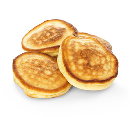 Pancakes isolated on white background. Classic american style.