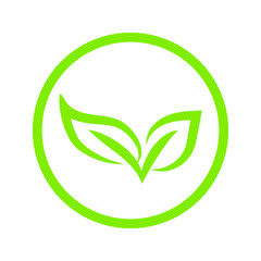 Green leaf ecology nature element vector icon