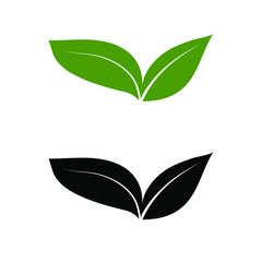 Green leaf ecology nature element vector icon
