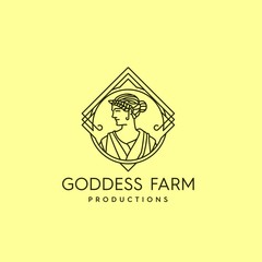 Vintage mono line goddess logo