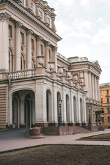 Beautiful historic white building of Saint Petersburg Russia