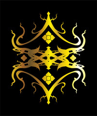 Gold Thai tradition art pattern, illustration design. vector