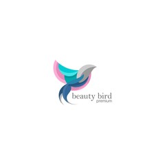 Fototapeta na wymiar Beautiful gradient flying bird logo
