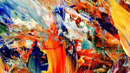 Colorful abstract background wallpaper. Modern motif visual art.  Mixtures of oil paint. Trendy hand painting canvas. Wall decor and Wall art prints Idea.  3D Texture.Colorful abstract 