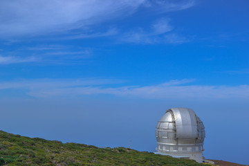Astronomical telescope at the Roque de los Muchachos. One of the best places to study astronomy is on La Palma.