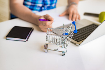 Shopping basket remote work and calculations