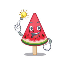 Have an idea gesture of watermelon ice cream mascot character design