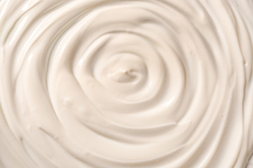 Fototapeta na wymiar Tasty yogurt as background, closeup