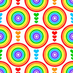 Rainbow. Seamless pattern. Childish cute graphic. Vector illustration for web design or print.