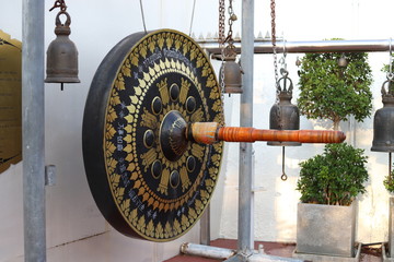 Gong and bell at Wat Sraket,Bangkok,Thailand  18-03-2020