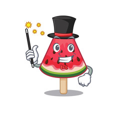 Charming watermelon ice cream cartoon design performance as a Magician style
