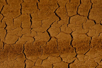Abstract macro photography – brown soil crack texture