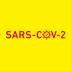 Sars Cov 2 icon. Vector concept illustration of Covid-19 virus | flat design infographic icon red on yellow background