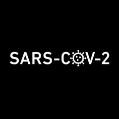 Sars Cov 2 icon. Vector concept illustration of Covid-19 virus | flat design infographic icon white on black background