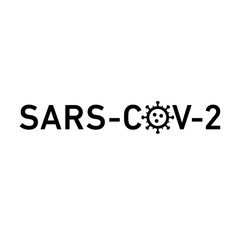 Sars Cov 2 icon. Vector concept illustration of Covid-19 virus | flat design infographic icon black on white background