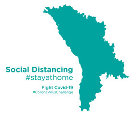 Moldova map with Social Distancing stayathome tag