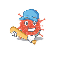 Mascot design style of orthocoronavirinae with baseball stick