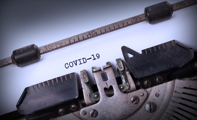 Typewriter with a written message;