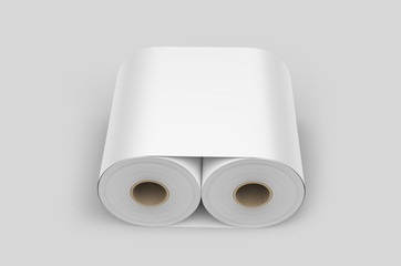 Blank Soft Toilet Paper Roll For Branding, 3d render illustration.