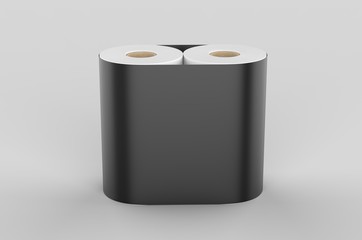 Blank Soft Toilet Paper Roll For Branding, 3d render illustration.