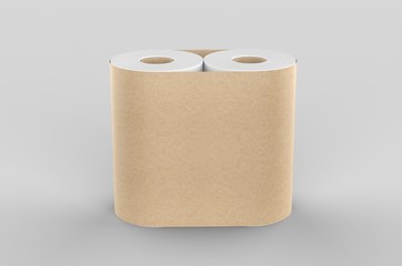 Blank Soft Toilet Paper Roll For Branding, 3d render illustration.