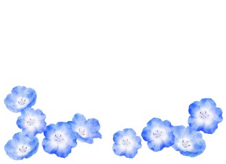 ネモフィラのフレーム　イラスト