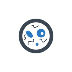 Bacteriology related vector glyph icon.