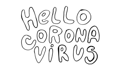 Set of hand lettering with quarantine and coronavirus tips. Different quotes vector in hand drawn style. Phrases for social networks, flyers, stickers