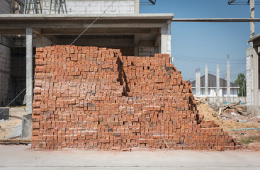 Group of brick in construction site.