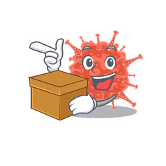 orthocoronavirinae cartoon design style having a box