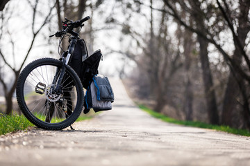 Fototapeta premium Bicycle on the forest road