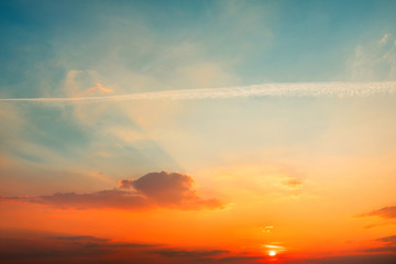 Beautiful sky with cloud before sunset