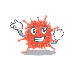 orthocoronavirinae cartoon character style with happy face