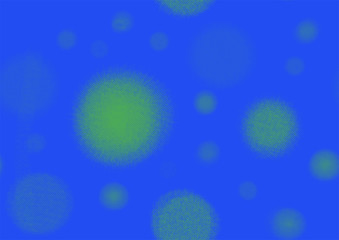 Green dot digital painting , blue background