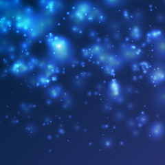 Fototapeta na wymiar Blue Bokeh Abstract Background Shiny Background